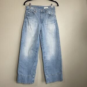 AG Adriano Goldschmied Saige Wide Leg Crop Jean Size 26 Mid Rise Italian Fabric